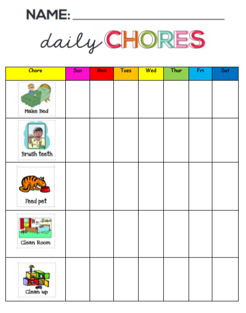 Christian Based Chore Charts